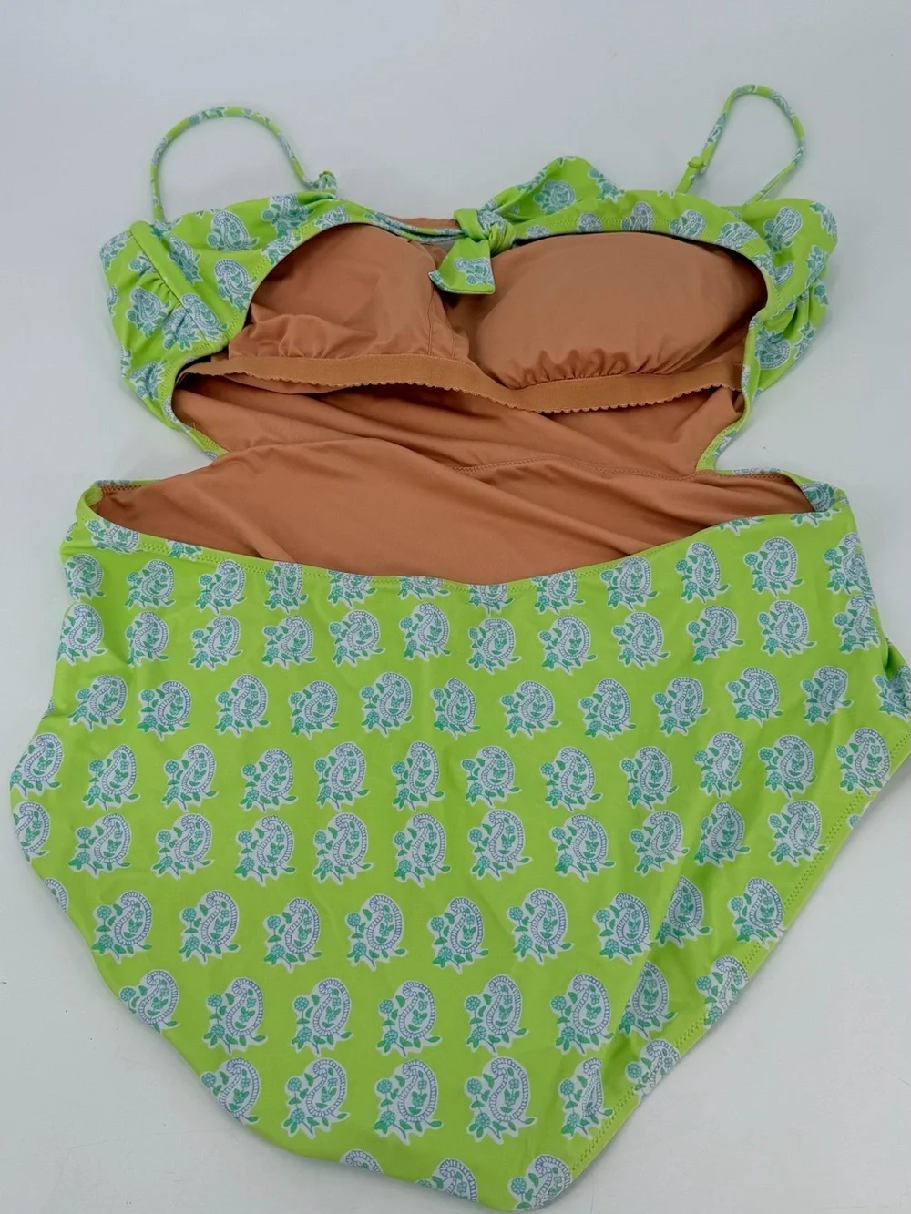 SZ Blockprints x J. Crew cutout one piece swimsuit swim paisley 22 Plus